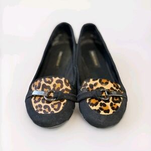 Dana Buchman Leopard Slip On Loafer Flats Size 8 Calf Hair